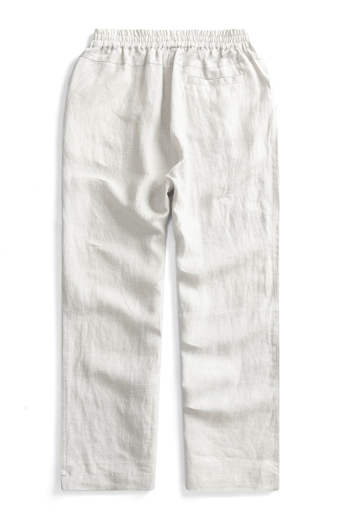 Krasiv Men's 100% Linen Pants Pull On Elastic Waist Drawstring Casual Summer Beach Yoga Loose Fit Baggy Wide Leg