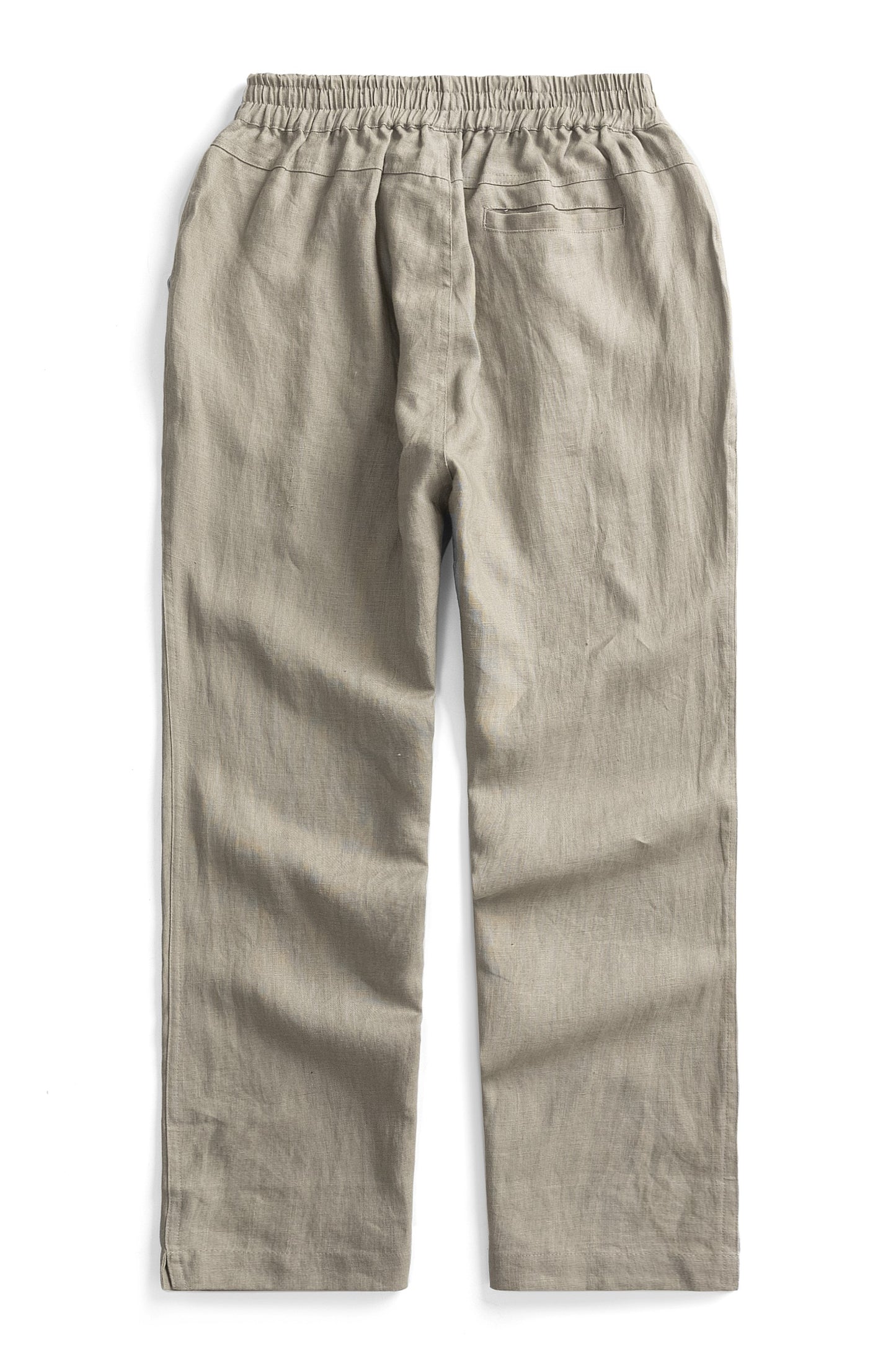 Krasiv Men's 100% Linen Pants Pull On Elastic Waist Drawstring Casual Summer Beach Yoga Loose Fit Baggy Wide Leg