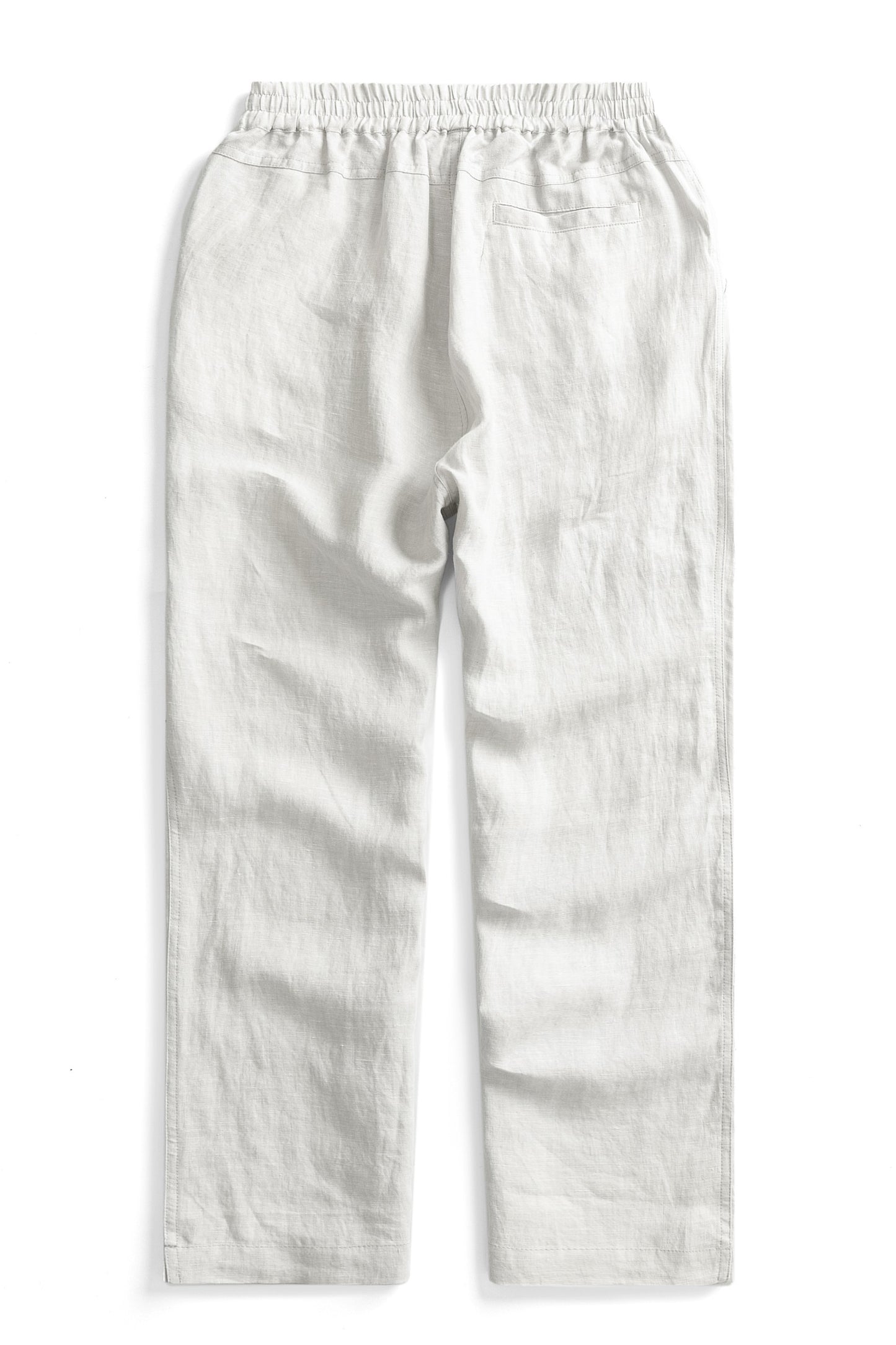 Krasiv Men's 100% Linen Pants Pull On Elastic Waist Drawstring Casual Summer Beach Yoga Loose Fit Baggy Wide Leg