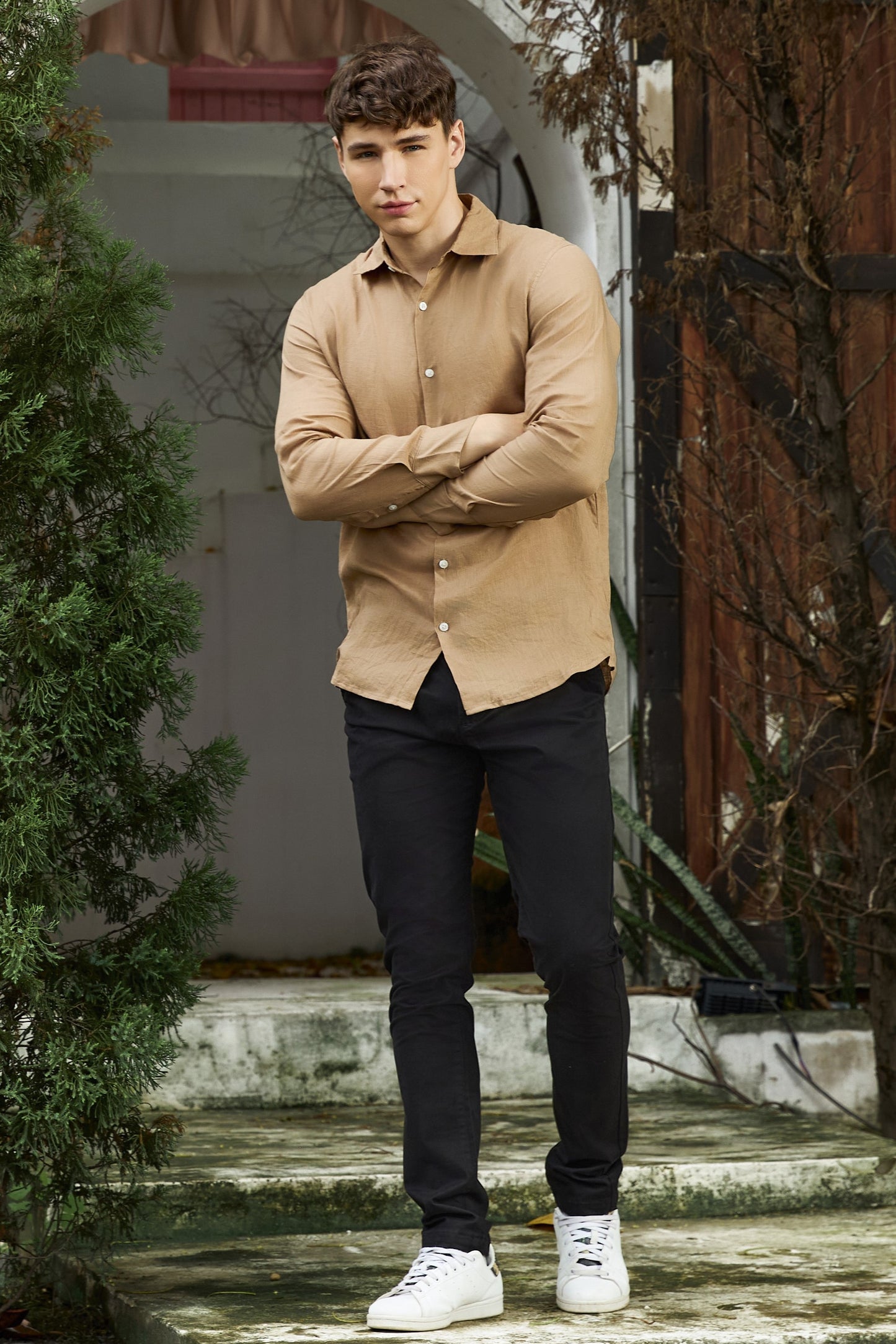 Krasiv Men's Chino Pants Stretch Cotton Slacks Slim Fit Tapered Leg Smart Casual Trousers