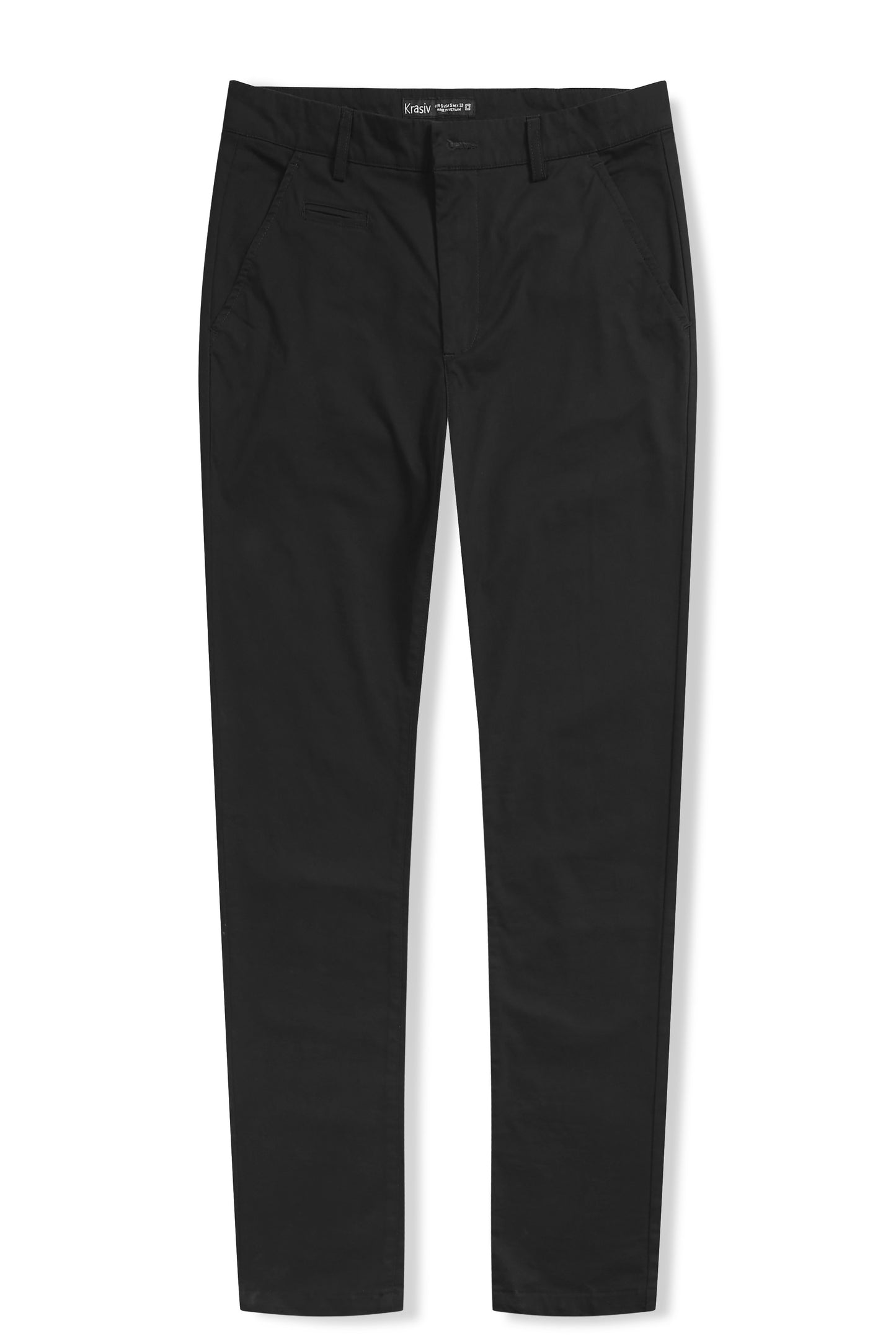 Krasiv Men's Chino Pants Stretch Cotton Slacks Slim Fit Tapered Leg Smart Casual Trousers