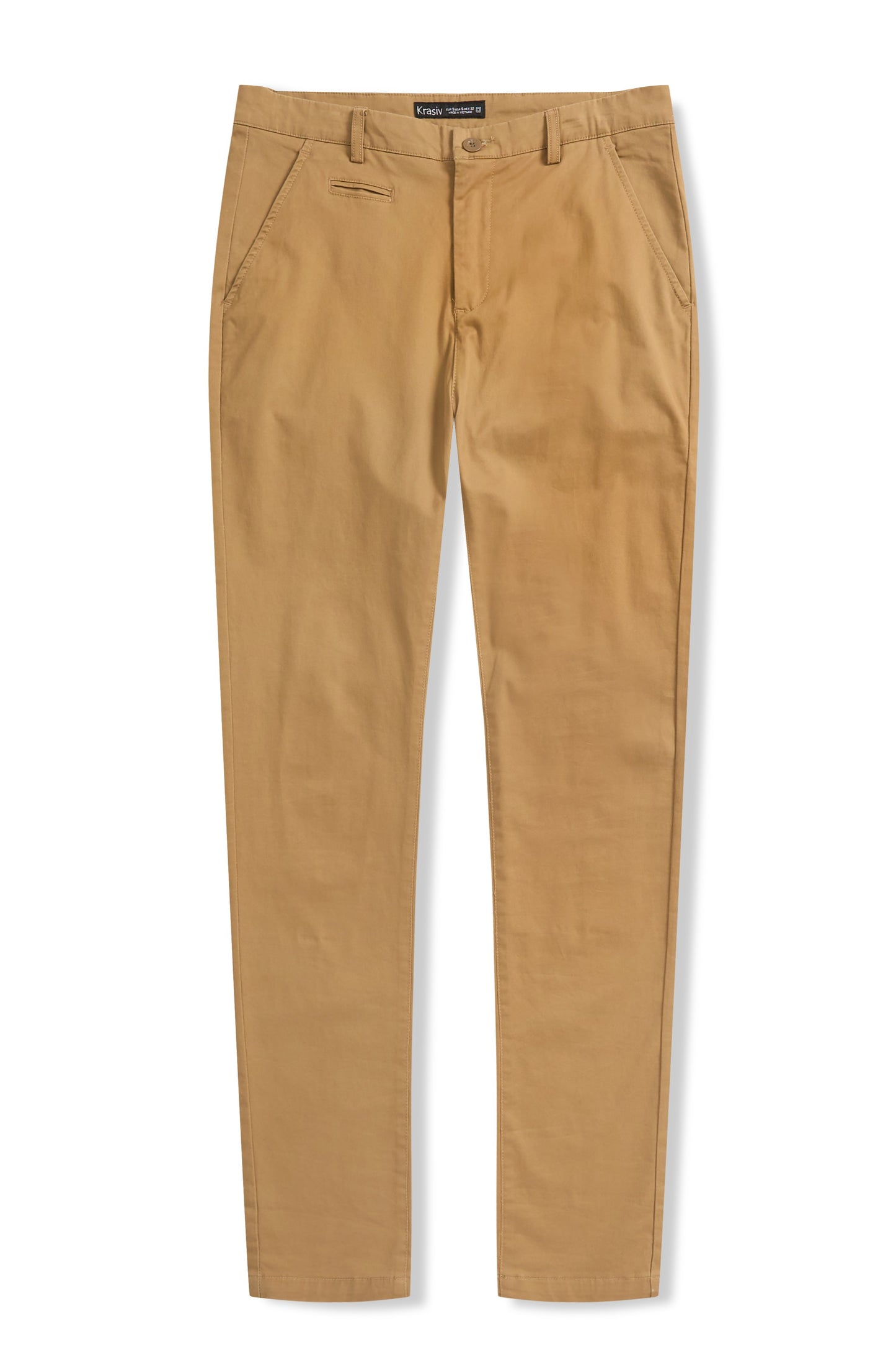 Krasiv Men's Chino Pants Stretch Cotton Slacks Slim Fit Tapered Leg Smart Casual Trousers