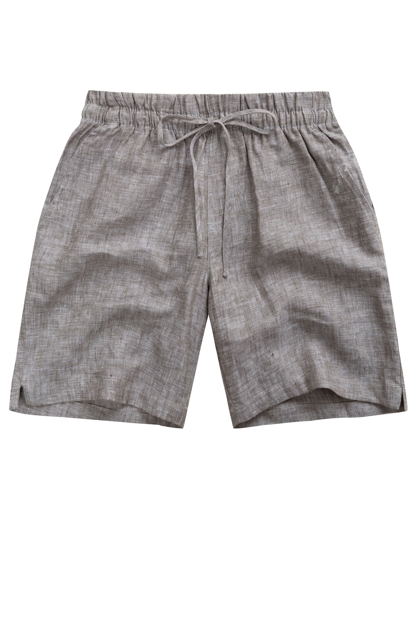 Krasiv Men's Linen Shorts Elastic Waist Drawstrings Summer Beach 100% Linen