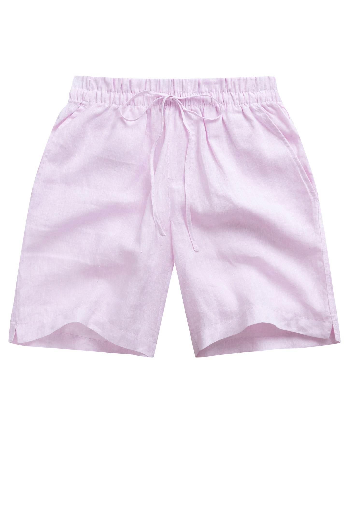 Krasiv Men's Linen Shorts Elastic Waist Drawstrings Summer Beach 100% Linen