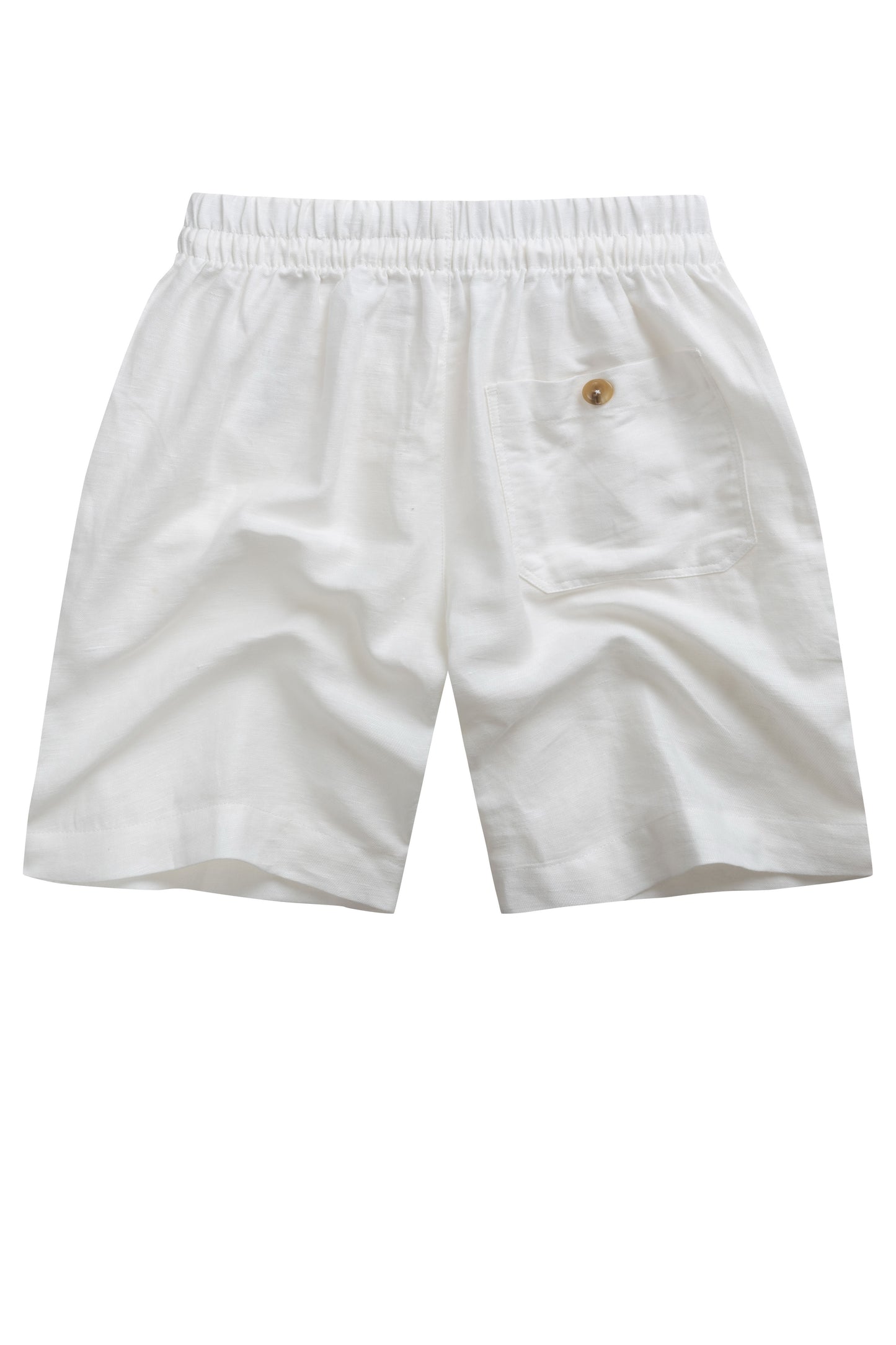 Krasiv Men's Linen Shorts Elastic Waist Drawstrings Summer Beach 100% Linen