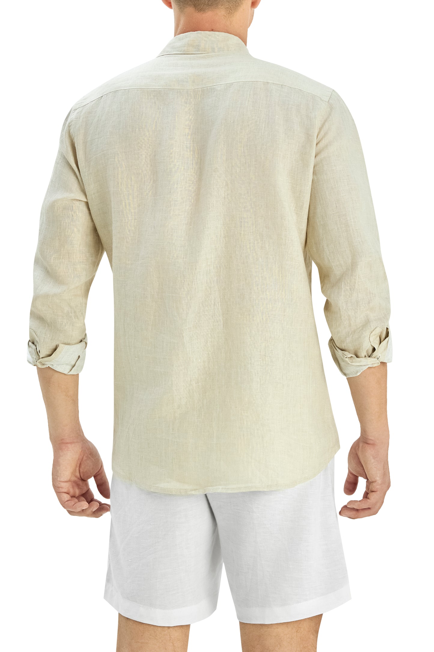 Krasiv Men's Linen Shirt Long Sleeve Summer Beach 100% Linen