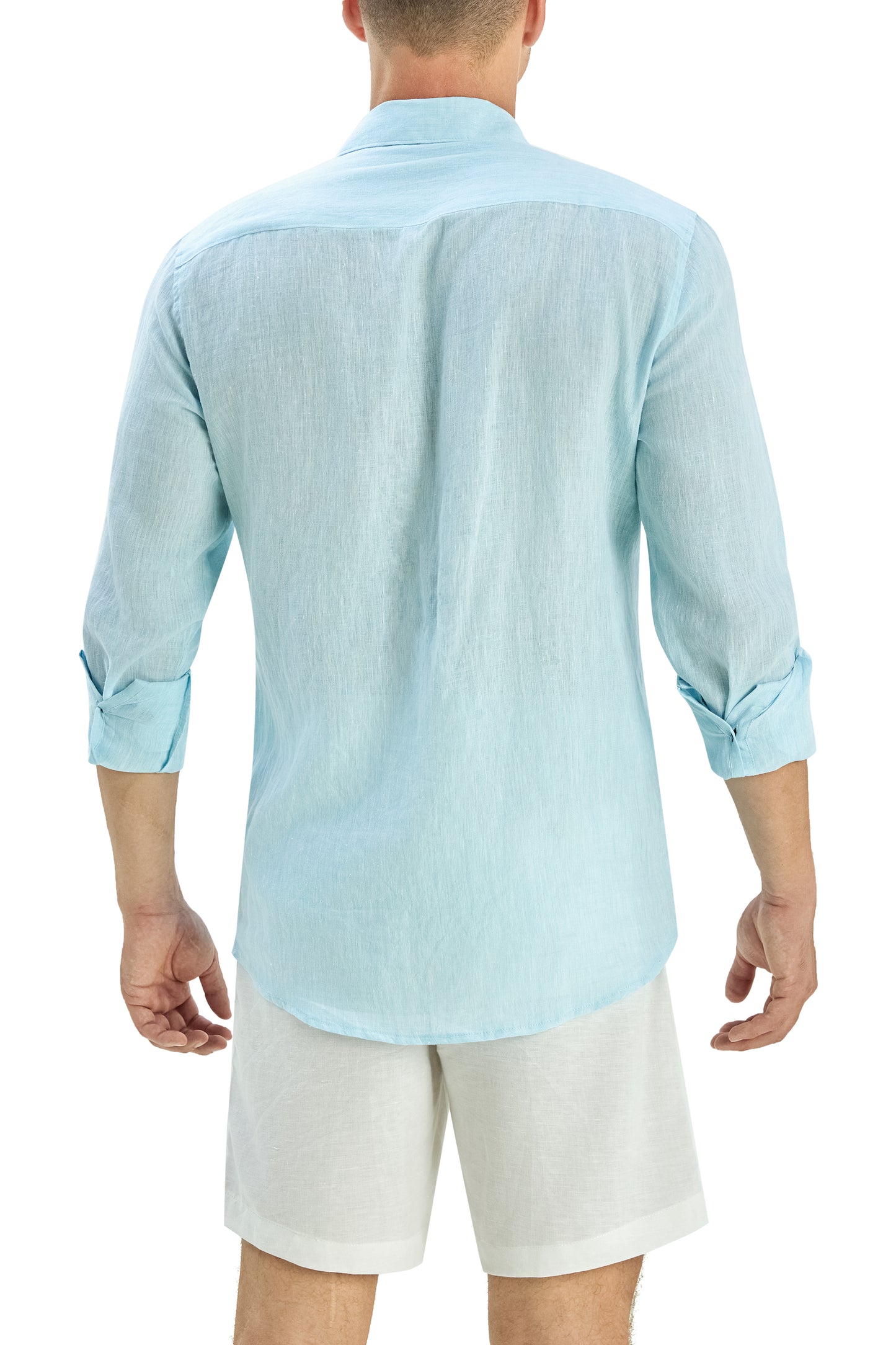 Krasiv Men's Linen Shirt Long Sleeve Summer Beach 100% Linen